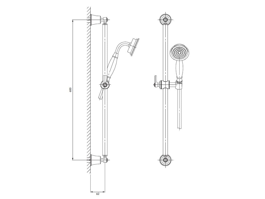 Подъемный стержень с ручным душем OMNIRES Armance ARCH-00132614 - Вид №4