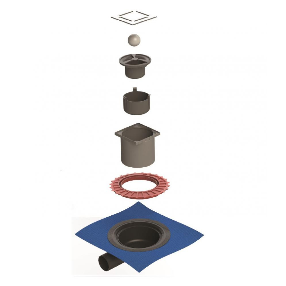 090363 Трап водосток ZENTRUM Norma 150х150  Berges ZENTRUM Uno  - Вид №2