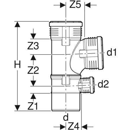 390.558.14.1 Крестовина односторонняя комбинированная Geberit Silent-PP 87,5° Geberit  - Вид №2