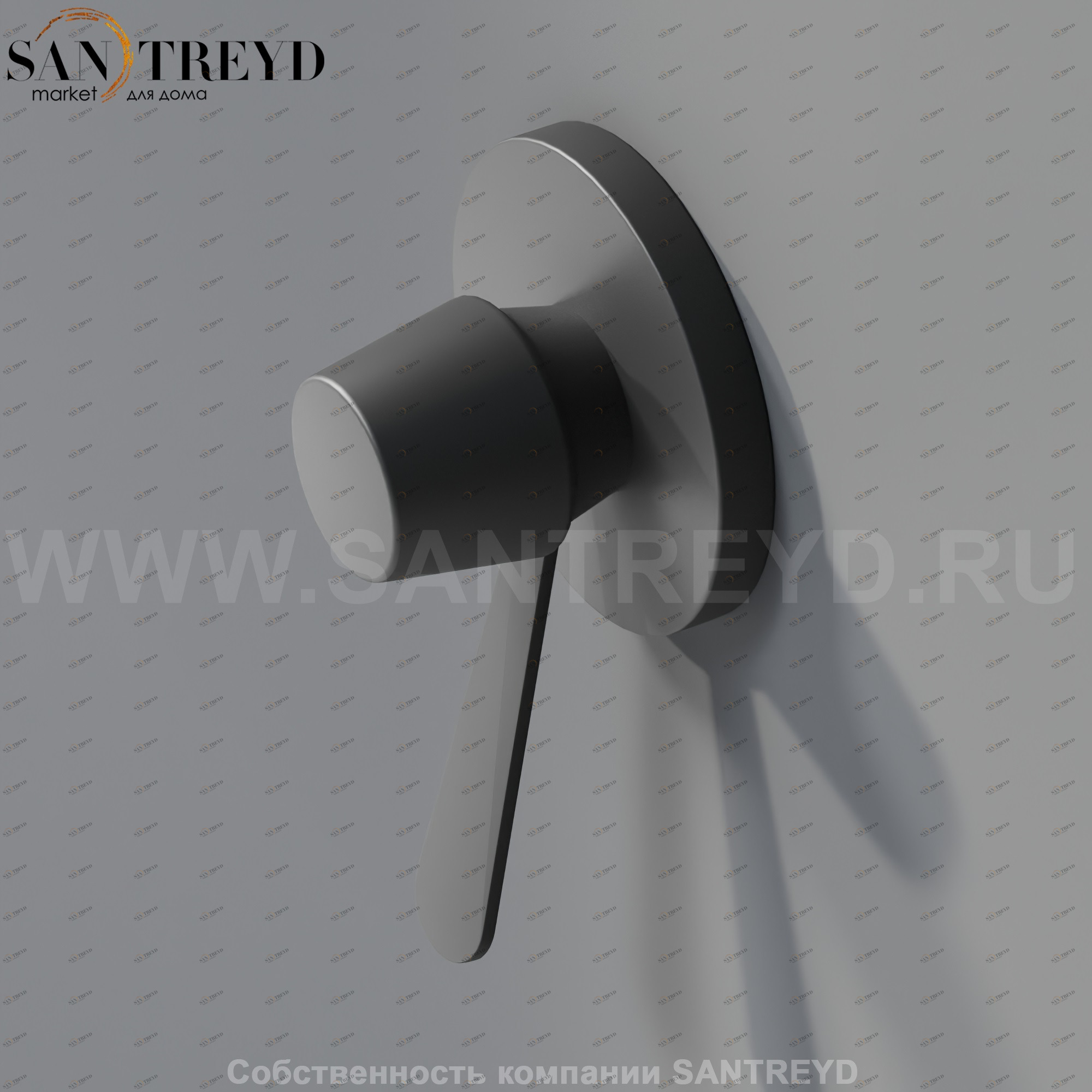 Встроенный однорычажный термостатический смеситель с ручкой CRUB0920LE FEZ черный матовый Agape