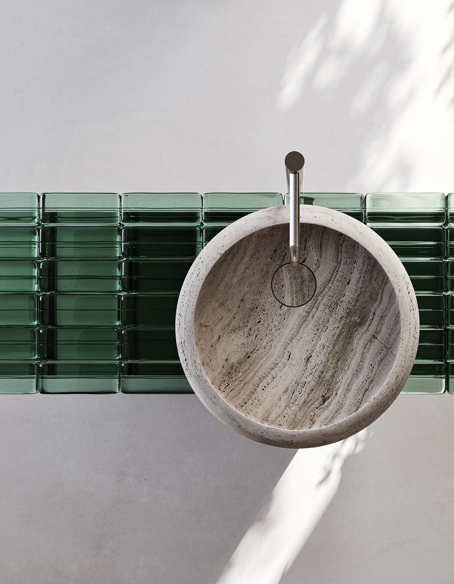 Угловой умывальник из орехового дерева и стекла Falper OPUS ARCH-00066272 - Вид №4