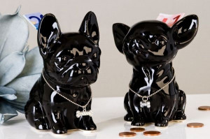 26340 Casablanca, керамическая копилка "2 Минидога", цвет черный (продаются парой)