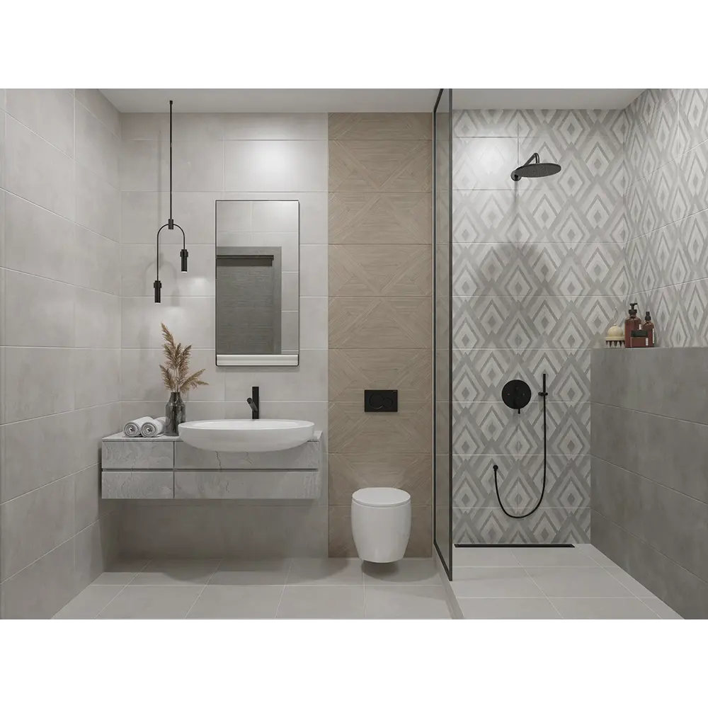 89365797 Плитка настенная Azori Cemento 31.5x63 см 1.59 м² матовая цвет серый STLM-1324272 - Вид №3