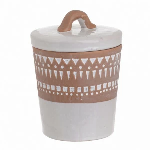 Ваза керамическая с крышкой коричнево-белая 17 см Softly TO4ROOMS SOFTLY 00-3893511 Белый;коричневый