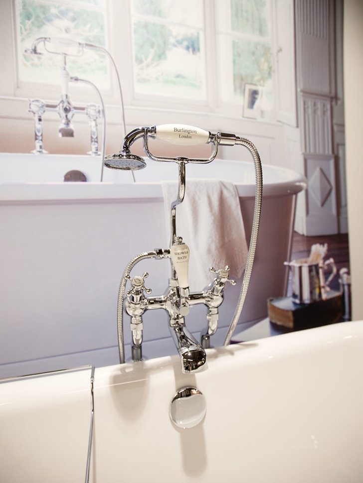 Смеситель для ванны "под наклоном" и ручным душем, набортный [CL19]  Burlington T9-QT, T18, T1  - Вид №4