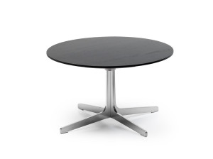 Круглый журнальный столик с деревянной столешницей