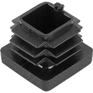 Заглушка для трубы 20x20 мм ПВХ цвет черный 4 шт.