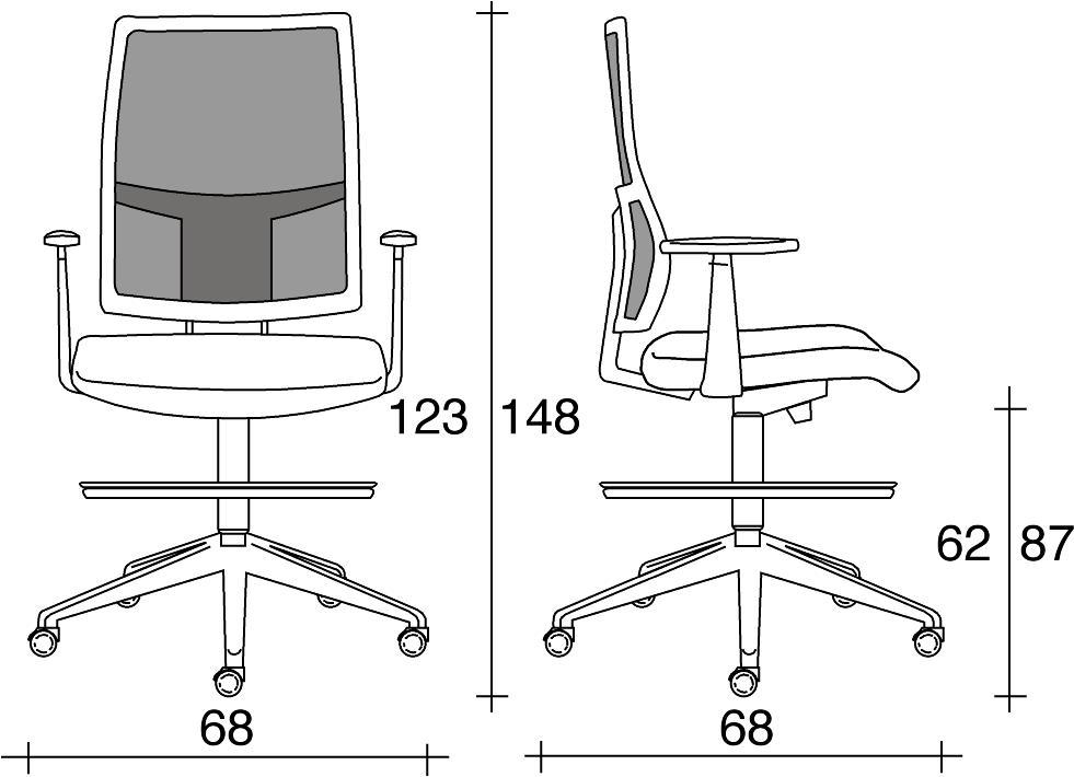 TALIN Офисный стул в сетке с 5 спицами и подлокотниками для дизайнера Allynet sun-id-1511385 - Вид №1
