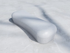 Изогнутая скамья из армированного волокном бетона