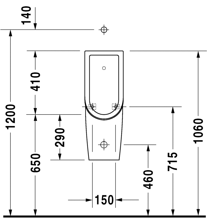 0826252000 Настенный писсуар, уринал с мушкой Duravit Starck 3 - Вид №3