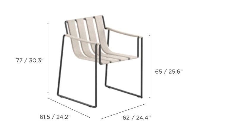 Садовое кресло из кожзаменителя с подлокотниками Royal Botania Strappy ARCH-00152367 - Вид №10