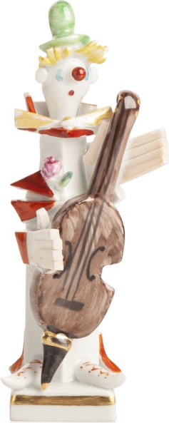 103803 Meissen Фигурка "Клоун-контрабасист" (П.Штранг КЛОУНЫ) Фарфор 