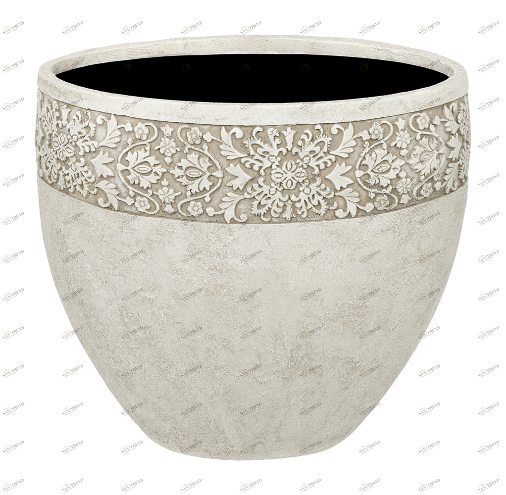 Ваза бежевая с декоративным элементом диаметр 29 см "Пуатье" LE-VILLAGE - 081676 Бежевый 