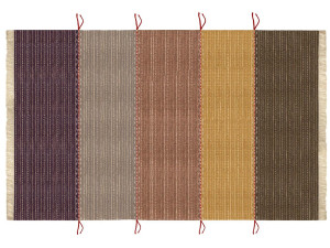 Полосатый ковер ручной работы из шерсти и рафии