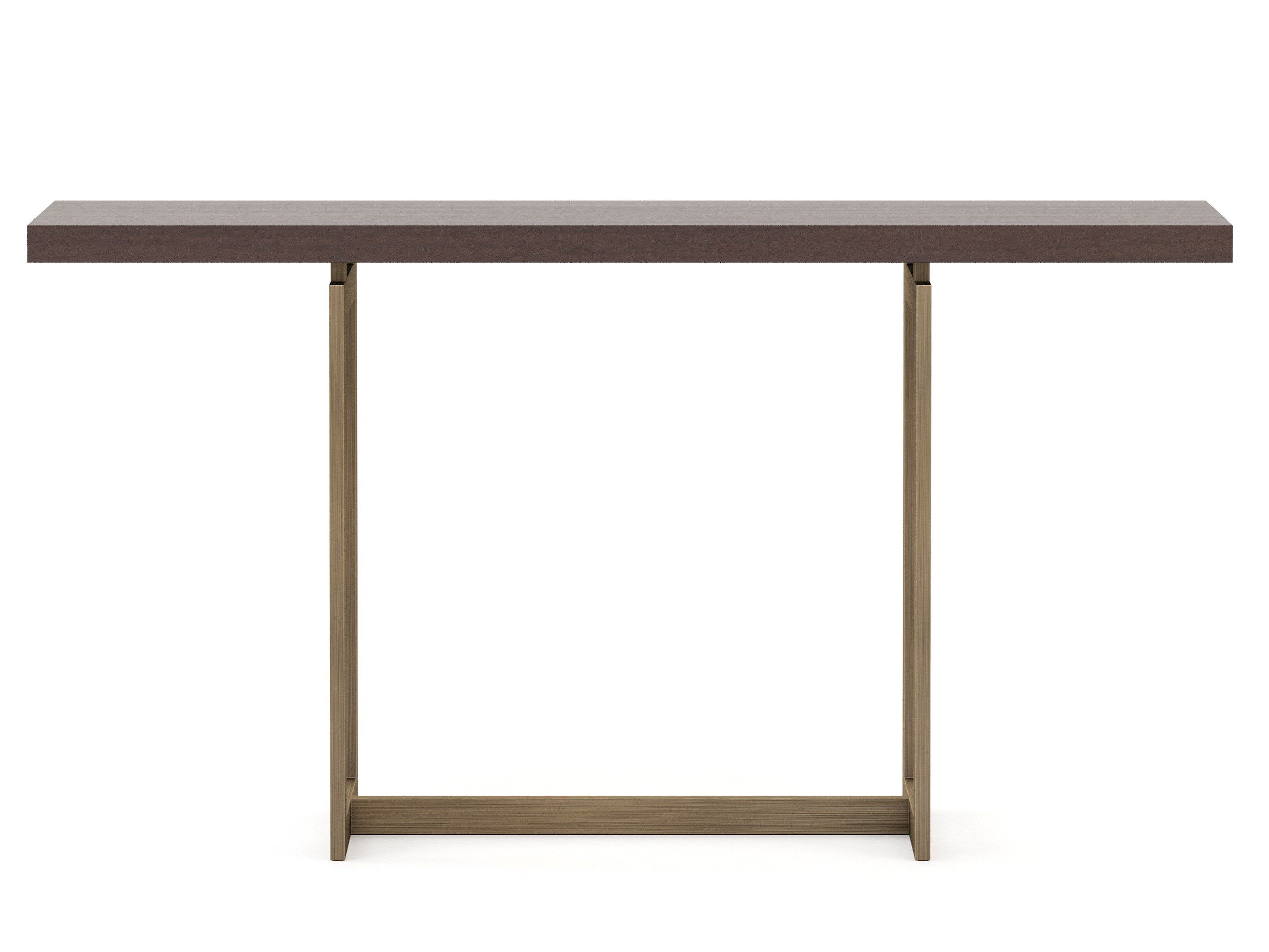 Лакированная прямоугольная консоль из латуни и дерева Stylish Club Fortune ARCH-00144604 - Вид №2