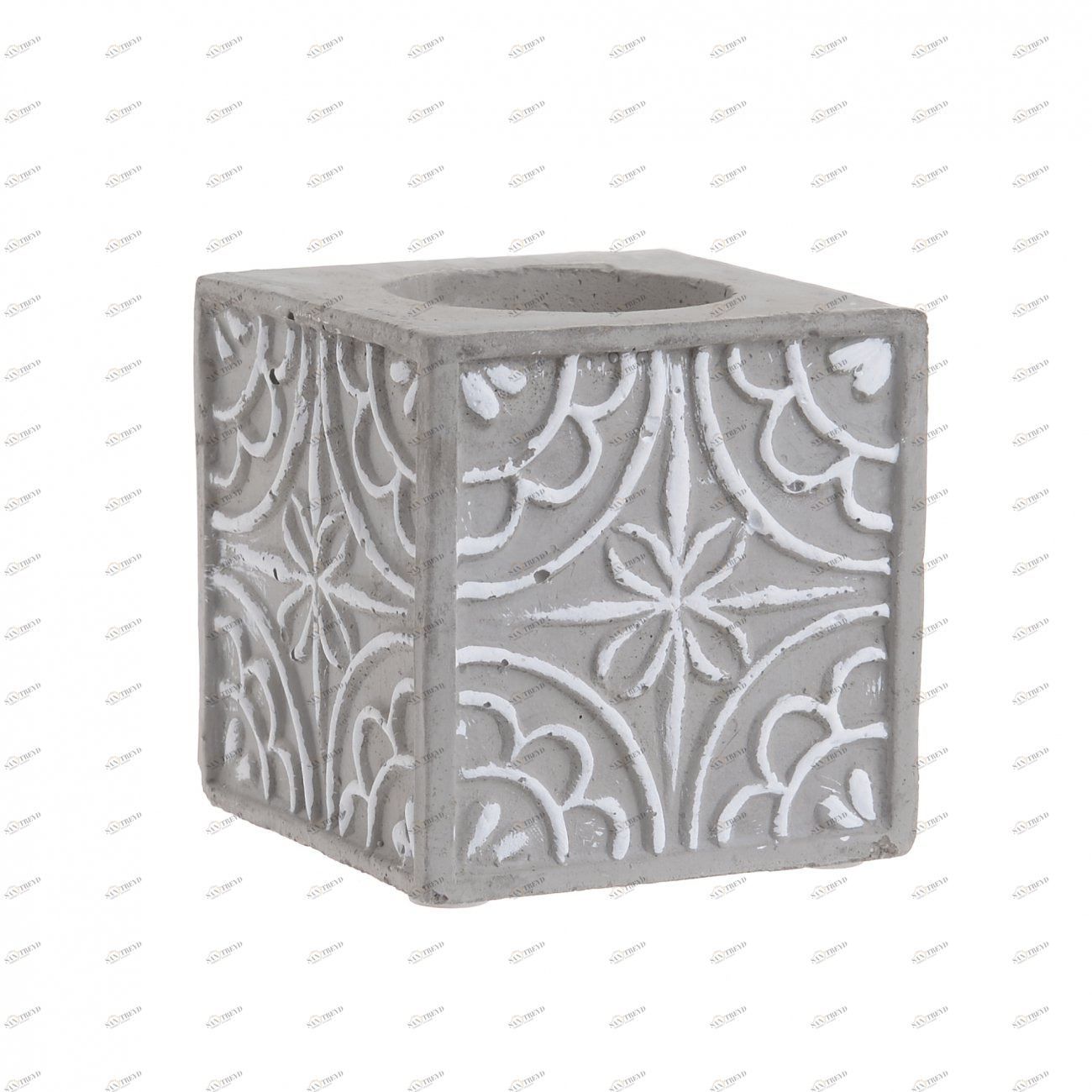 Подсвечник каменный на 1 свечу серо-белый Lisa TO4ROOMS  212601 Белый;серый 