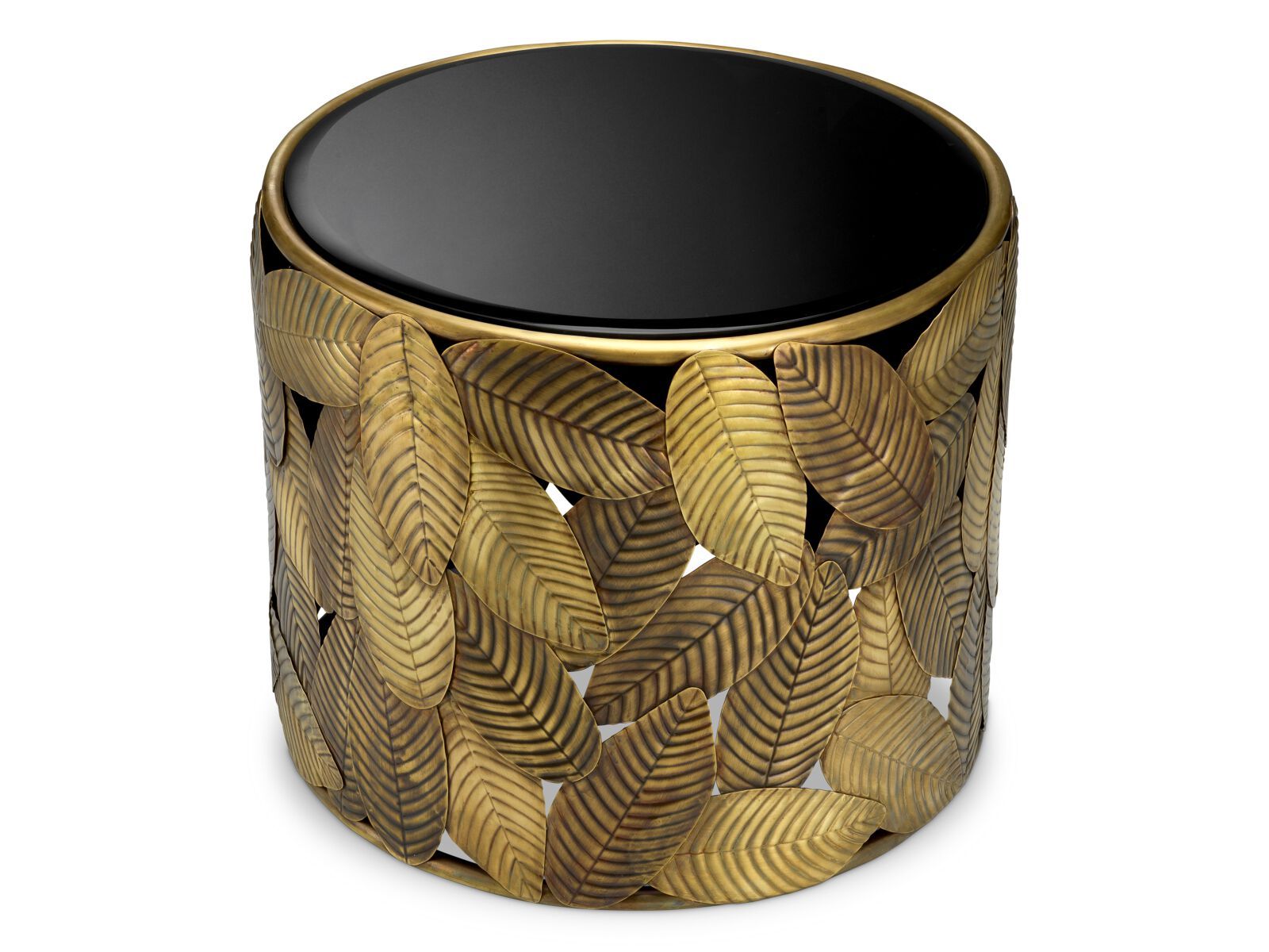 Высокий круглый журнальный столик из латуни и стекла Eichholtz BOTANICO ARCH-00127346