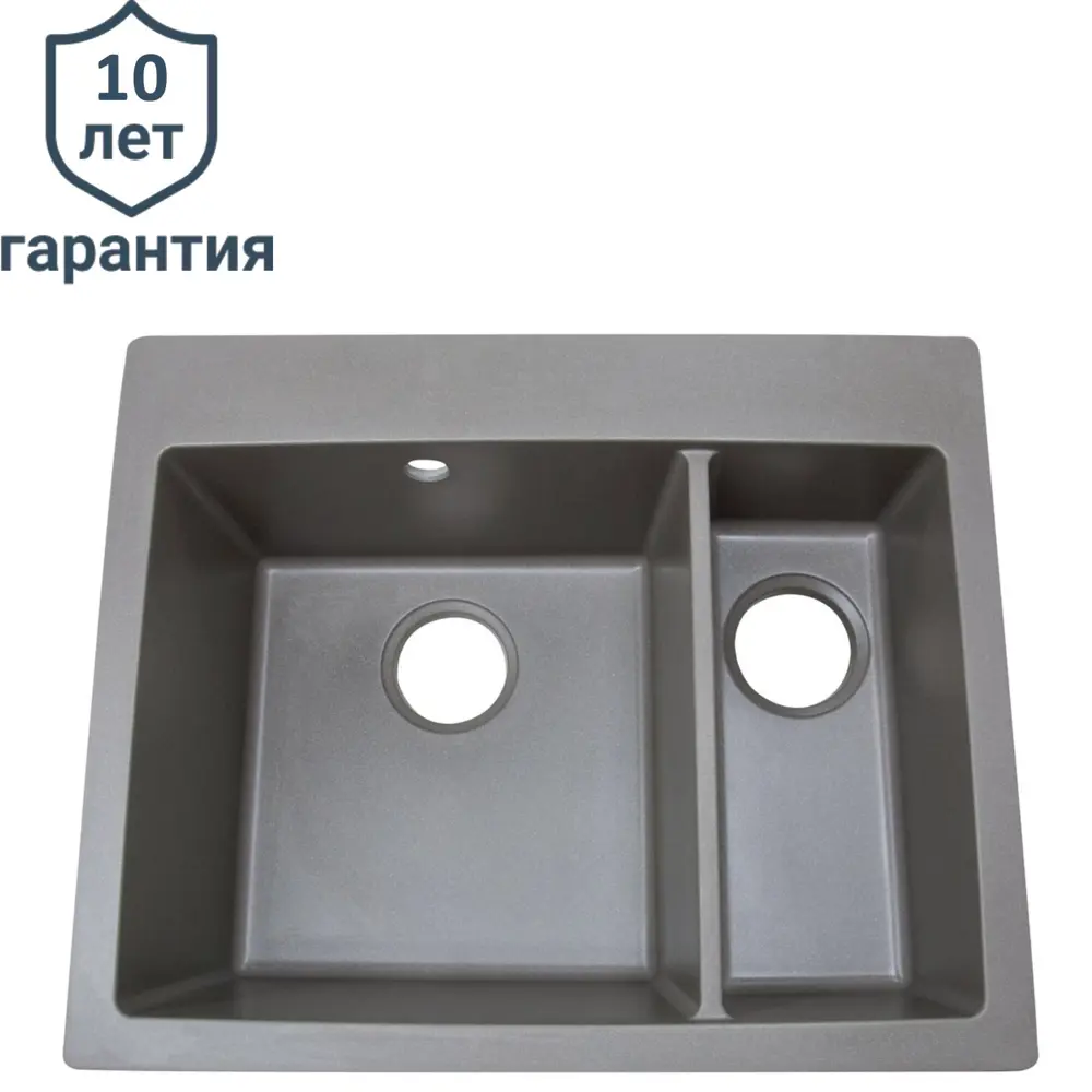 Мойка для кухни врезная KONSENSA 51x62 см глубина чаши 20 см кварц цвет серый 89426717 STLM-2192655 Lm 62x51 - Вид №2