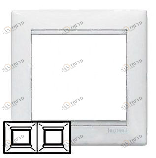 Рамка для розеток и выключателей 2-ая белая legrand 2475