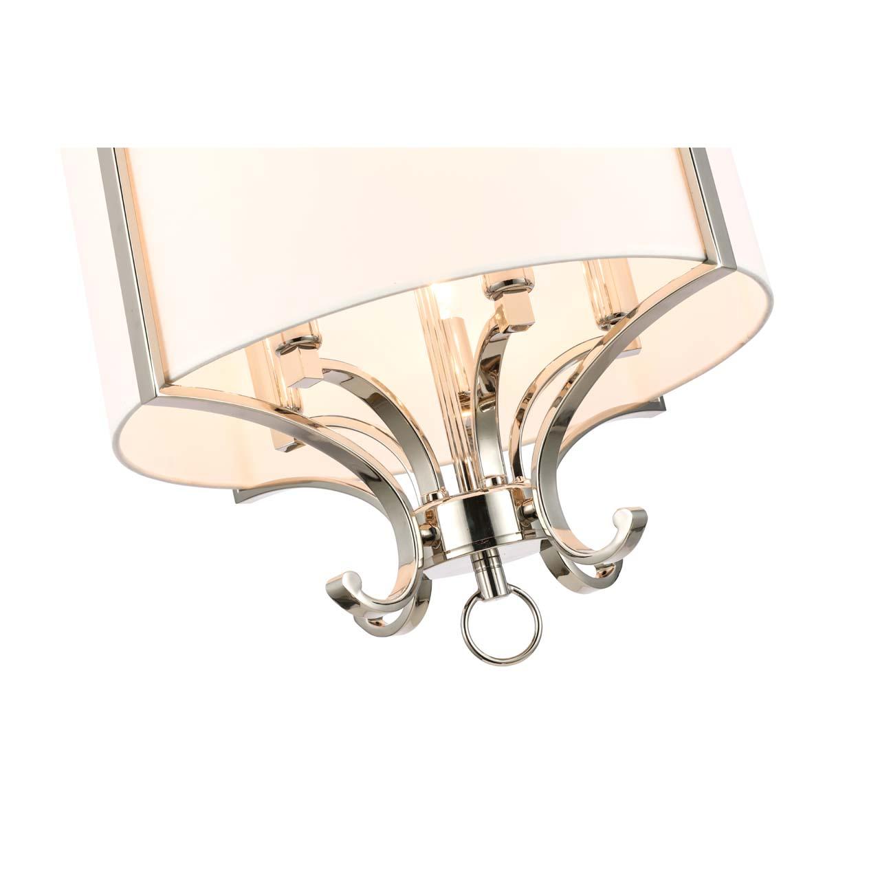 Подвесной светильник с абажуром белый Diolla SL1754.103.05 ST LUCE ДИЗАЙНЕРСКИЕ, DIOLLA 00-3890267 Белый;никель  - Вид №2