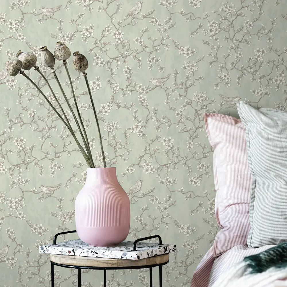 Обои флизелиновые Euro Decor Edem зеленые 1.06 м ED7165-04 84804578 STLM-2083419 - Вид №2