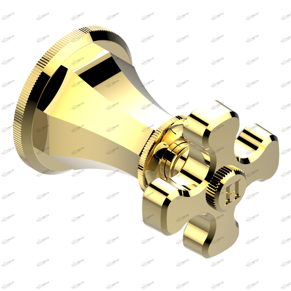 A54-30B/H Маховик для встраиваемого в стену вентиля для горячей воды Thg-paris Art Déco Покрытие PVD золотистый цвет A54 30B/H CAT.F