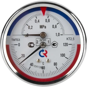 Термоманометр осевой Росма ТМТБ-31Т.1 10 бар 120С Дк80 1/2" шток 46 мм 00000002292
