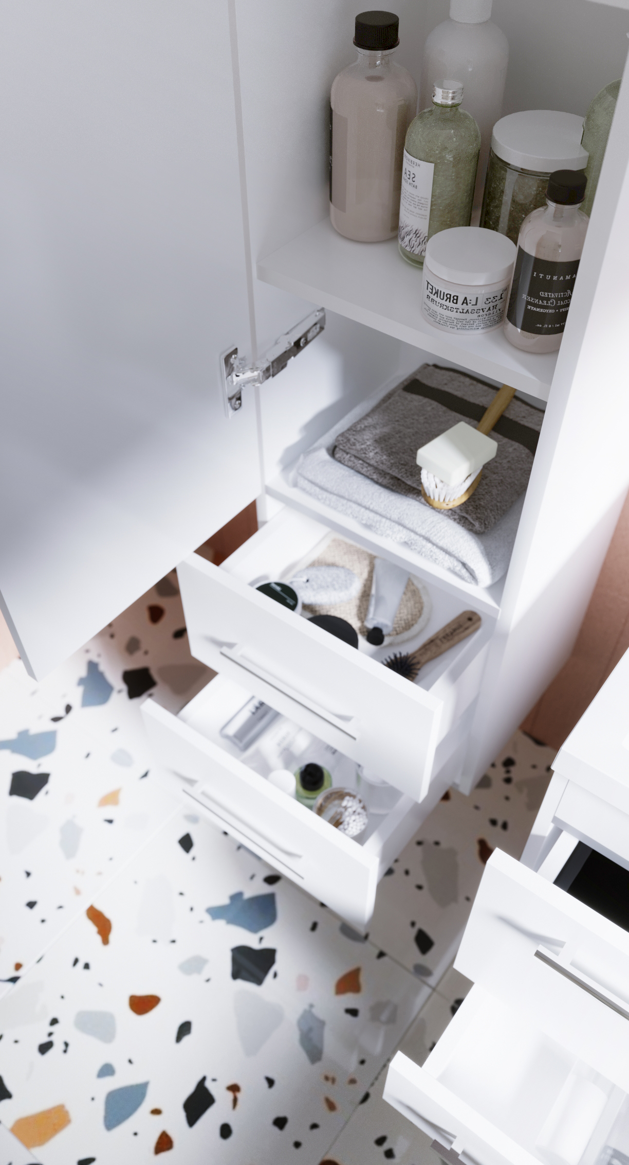 У23256 Шкаф - Пенал Соната 35П, 1д, 2я, Белый глянец 1 Marka Соната  - Вид №2