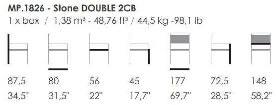 Fenabel 2-местный тканевый диван Stone Mp.1826 - Вид №3