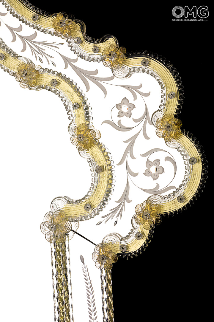 3624 ORIGINALMURANOGLASS Венецианское зеркало Гайо - муранское стекло OMG  см  - Вид №1