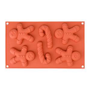 26.106.00.0065 Форма для приготовления печенья ginderbread man, 33,6 х 18 х 2,4 см, силиконовая Silikomart