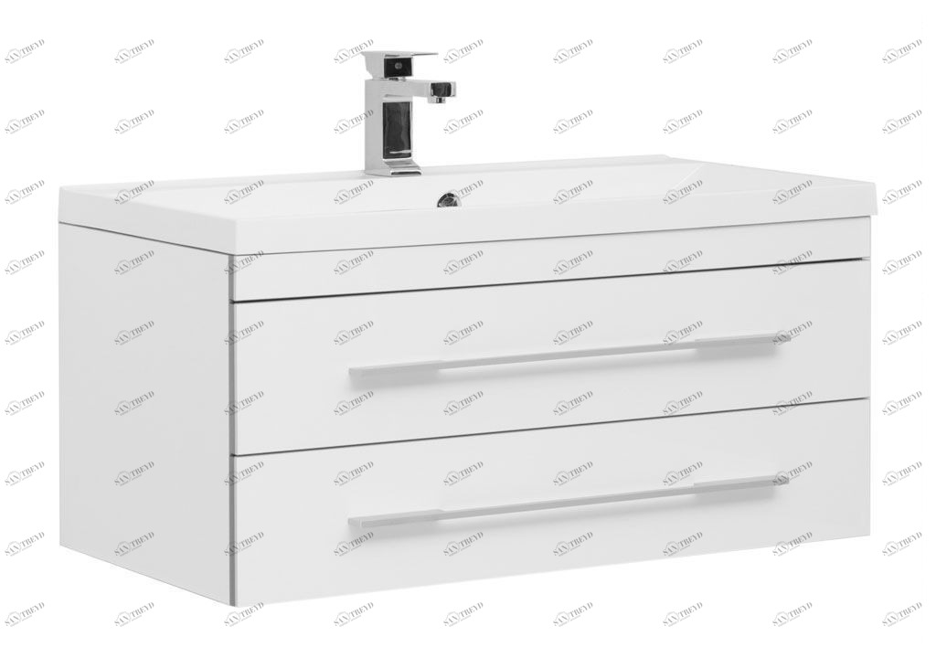 Тумба с раковиной Aquanet Верона NEW 90 белый (подвесная 2 ящика) 0017233500204119