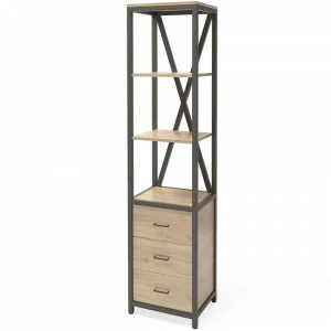 Стеллаж узкий светло-коричневый Neo Loft MILLWOOD СТЕЛЛАЖИ NEO LOFT 134461 Бежевый;черный