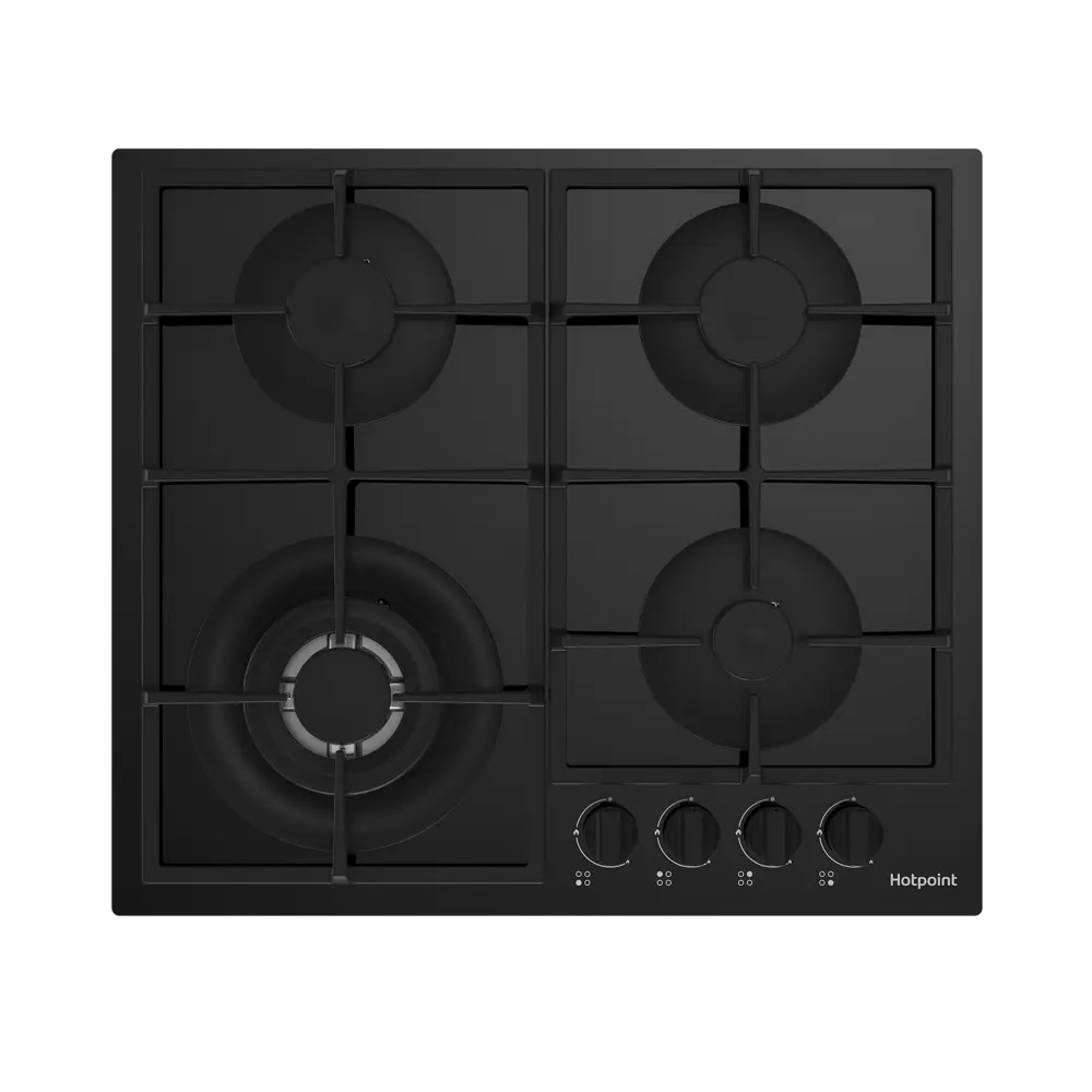 Газовая варочная панель Hotpoint HG 62FA/BK 58.5 см 4 конфорки цвет черный STLM-2175054