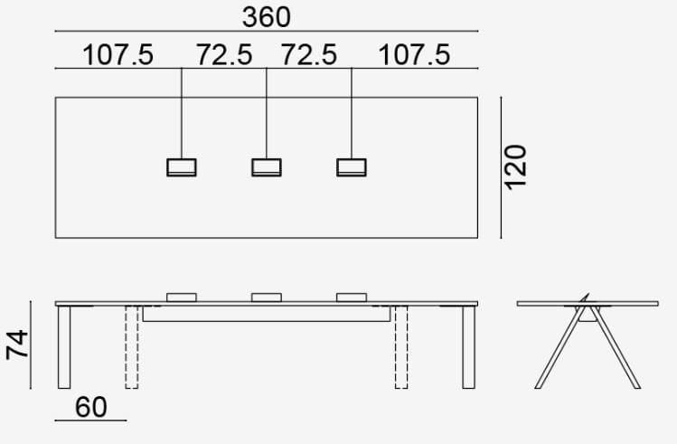 Деревянный стол для совещаний с системой люверсов Arper ARCH-00112776 - Вид №1