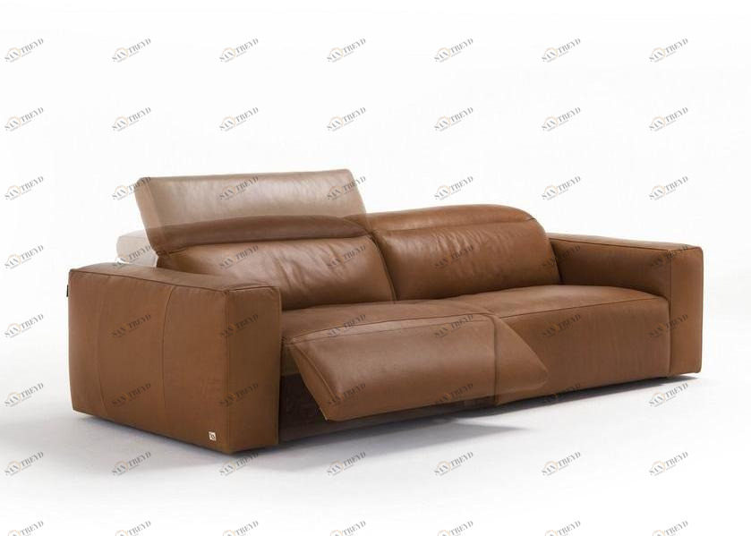 Egoitaliano Мягкий 3-х местный кожаный диван с подголовником sun-id-1419631