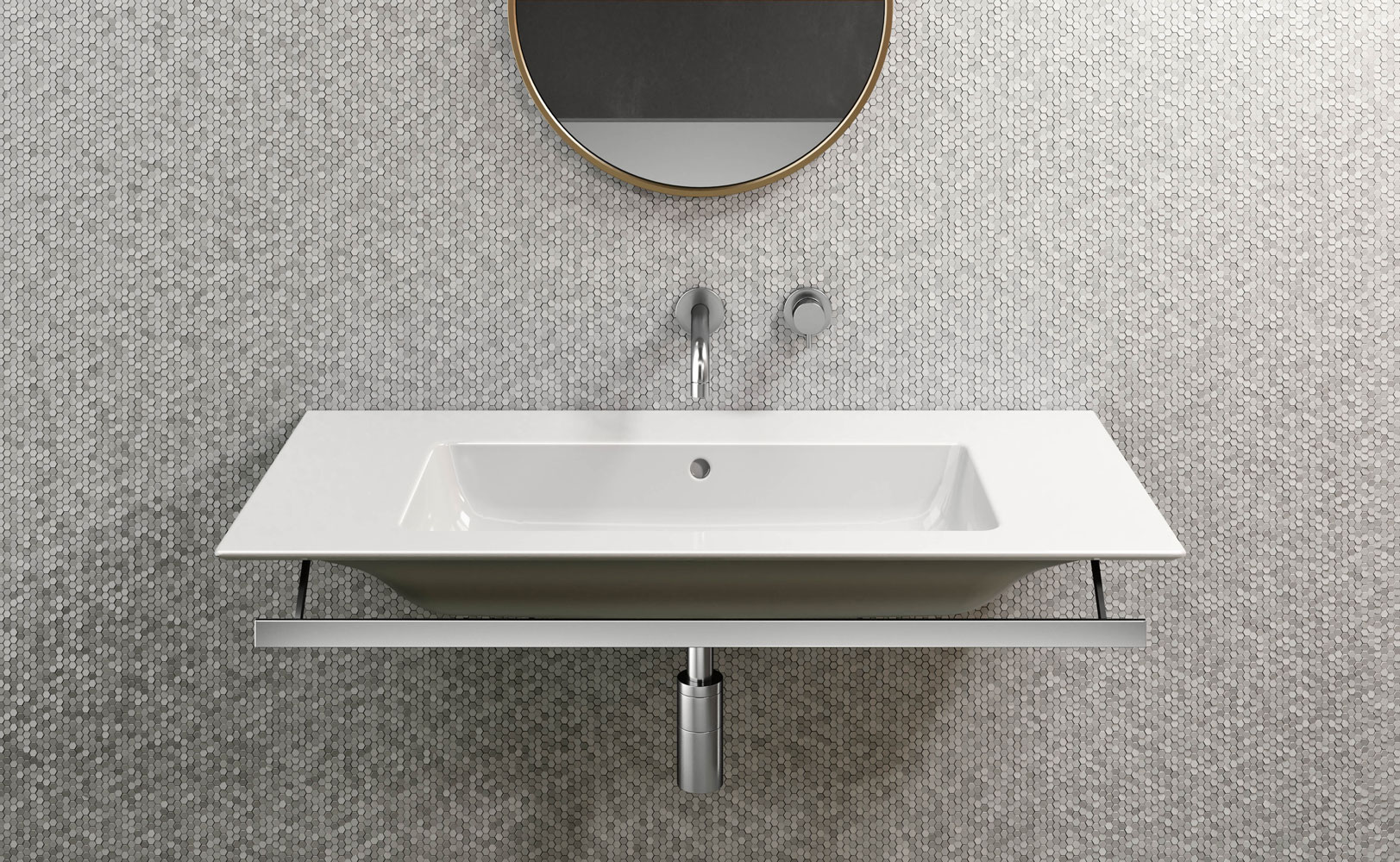 8844111 Подвесная раковина настенная овальная GSI ceramica Pura белая - Вид №3