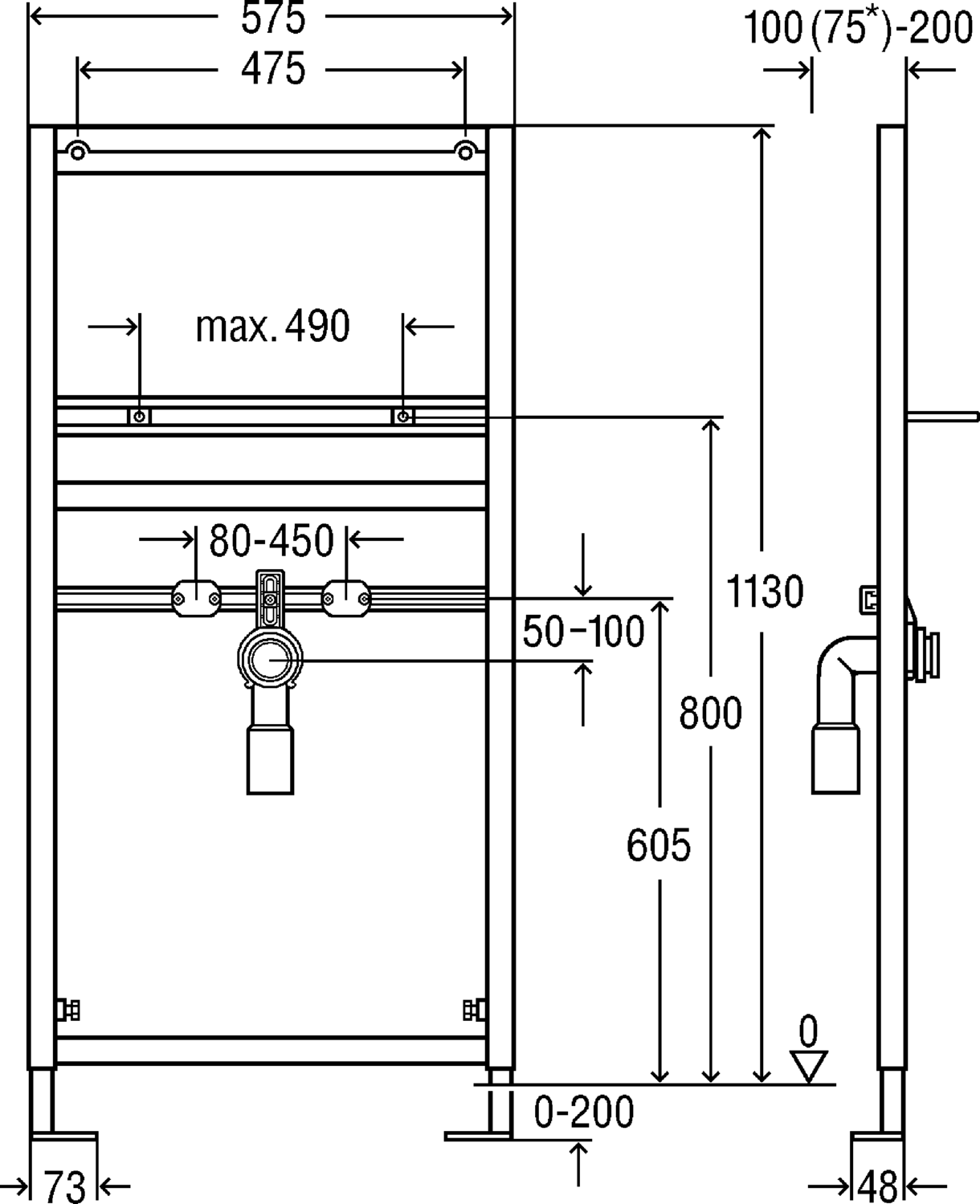 Системная техника  Viega Eco Plus  Элементы для умывальников VIEGA 367 138 1) Модель 8163 Santreyd  - Вид №2