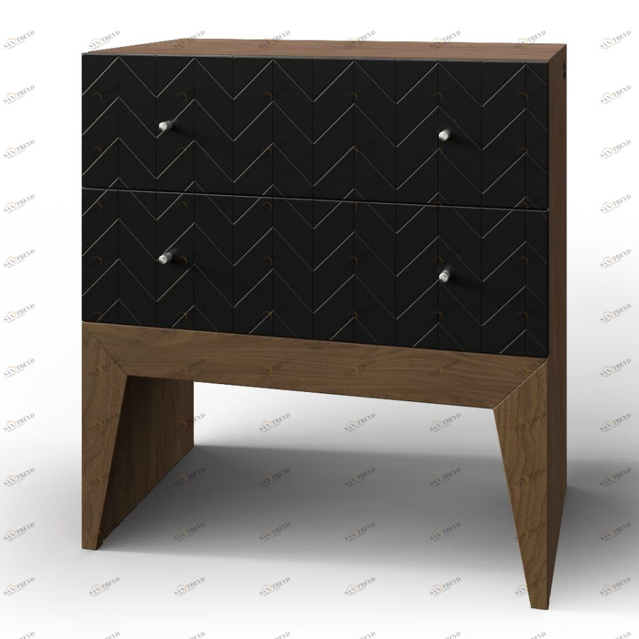 Тумба Still, 2 ящика, темная, рисунок елка BraginDesign BR0261Ч