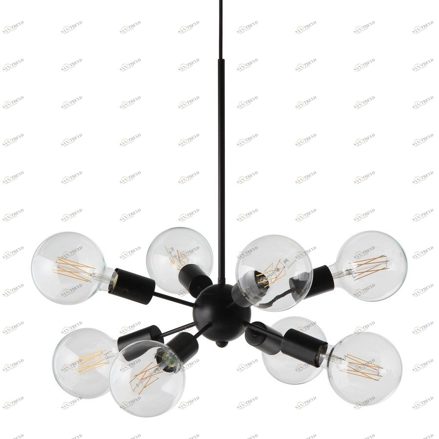 Люстра Mega Junction, 8 плафонов, черная матовая Frandsen 151965001