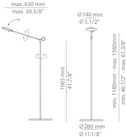 Estiluz Торшер для чтения с диммером Moon P-3007 - Вид №6