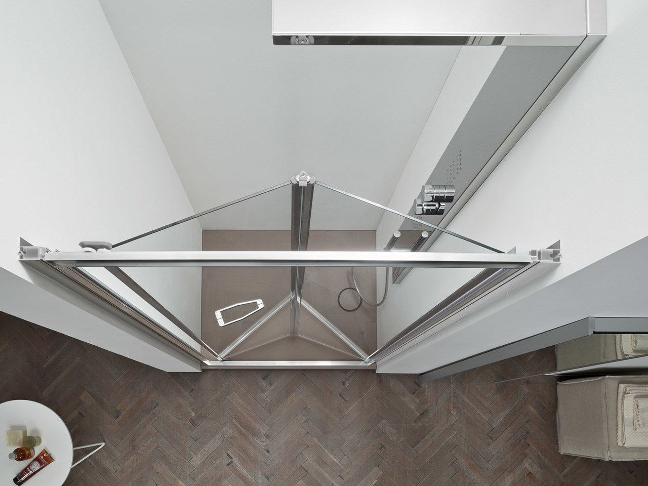 Стеклянная ниша душевая кабина с раздвижной дверью ARCOM A6 ARCH-00091565 - Вид №1