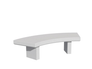 Изогнутая бетонная скамья без спинки