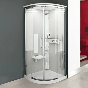 Душевая кабина NEXIS 1 R90 HAMMAM Novellini NEXIS цвета белое дерево, с высоким душевым поддоном