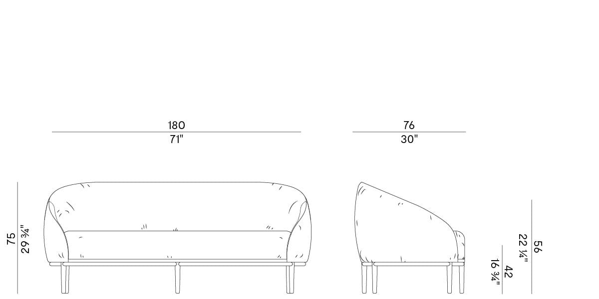 Ткань диван Potocco Yoisho ARCH-00140806 - Вид №3