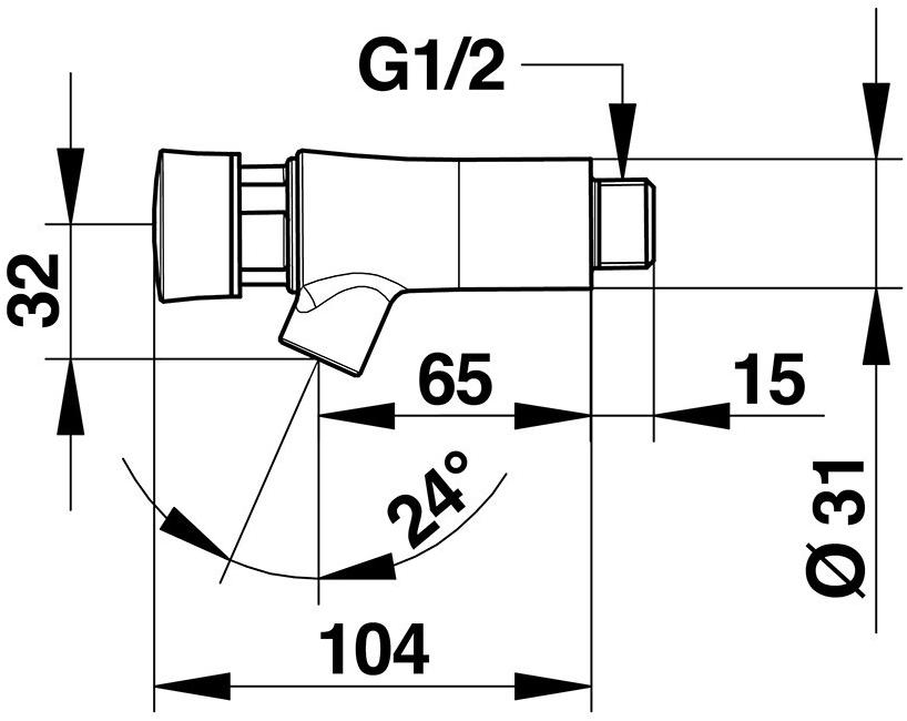 Порционный кран Presto Neo 66030 для раковины настенный 66030.0 - Вид №1
