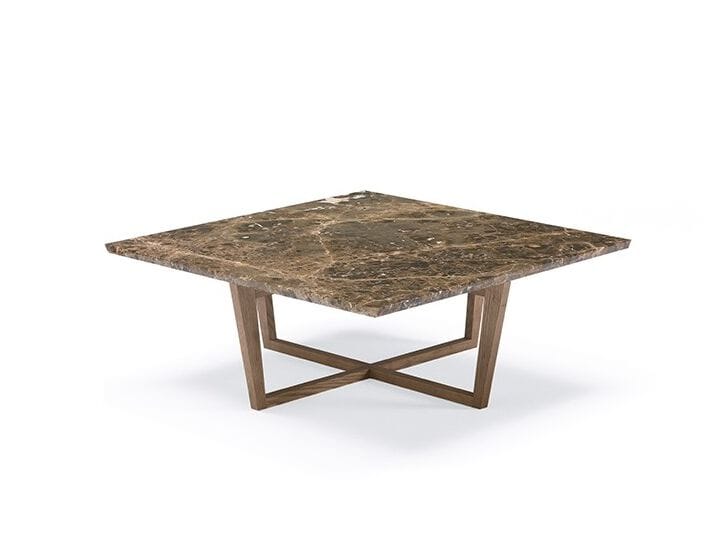 Низкий квадратный журнальный столик с мраморной столешницей Pacini & Cappellini City ARCH-00022214