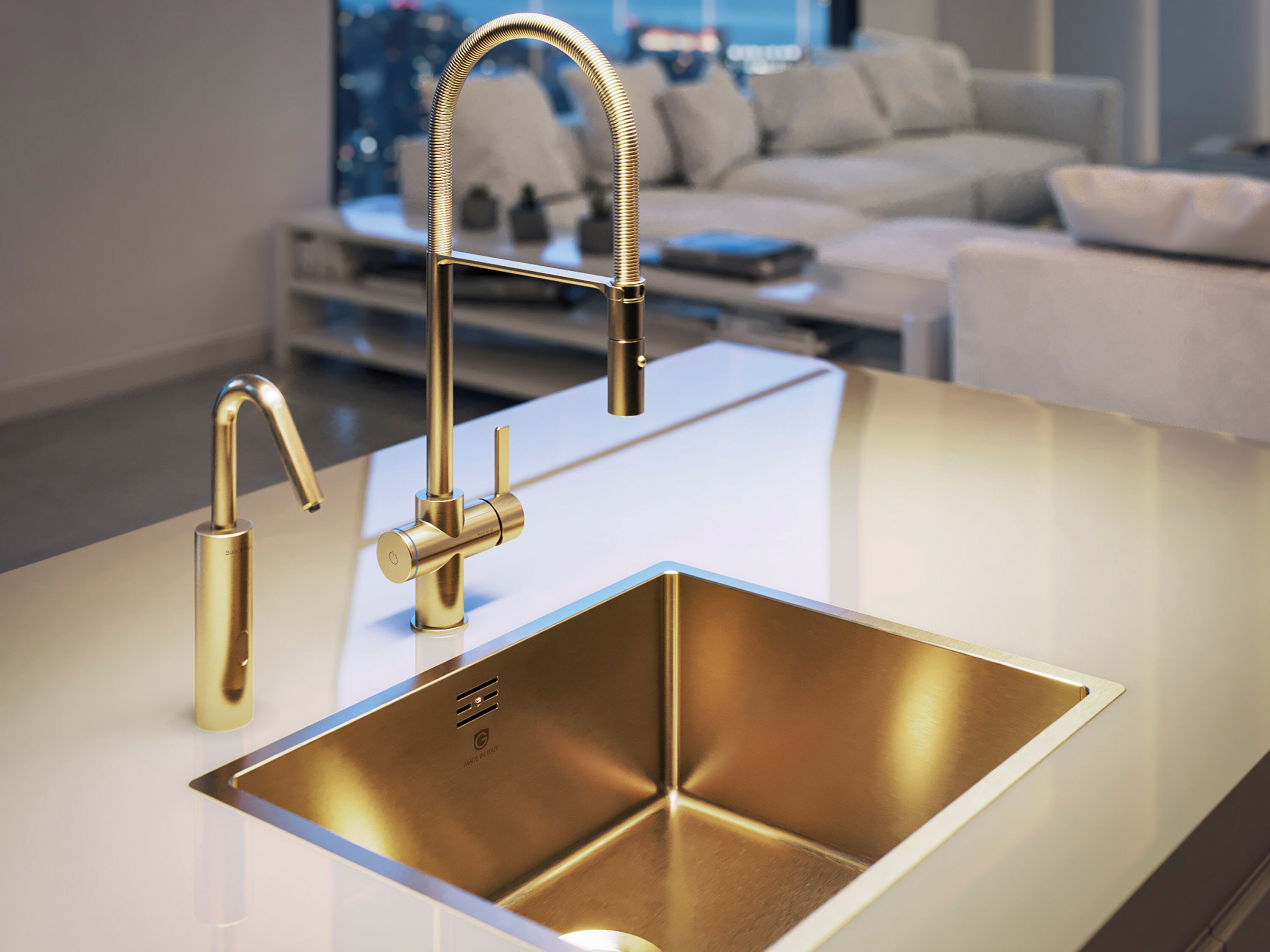 Однорычажный смеситель для кухни с выдвижным ручным душем GUGLIELMI RUBINETTERIE Smartap ARCH-00057383 - Вид №9