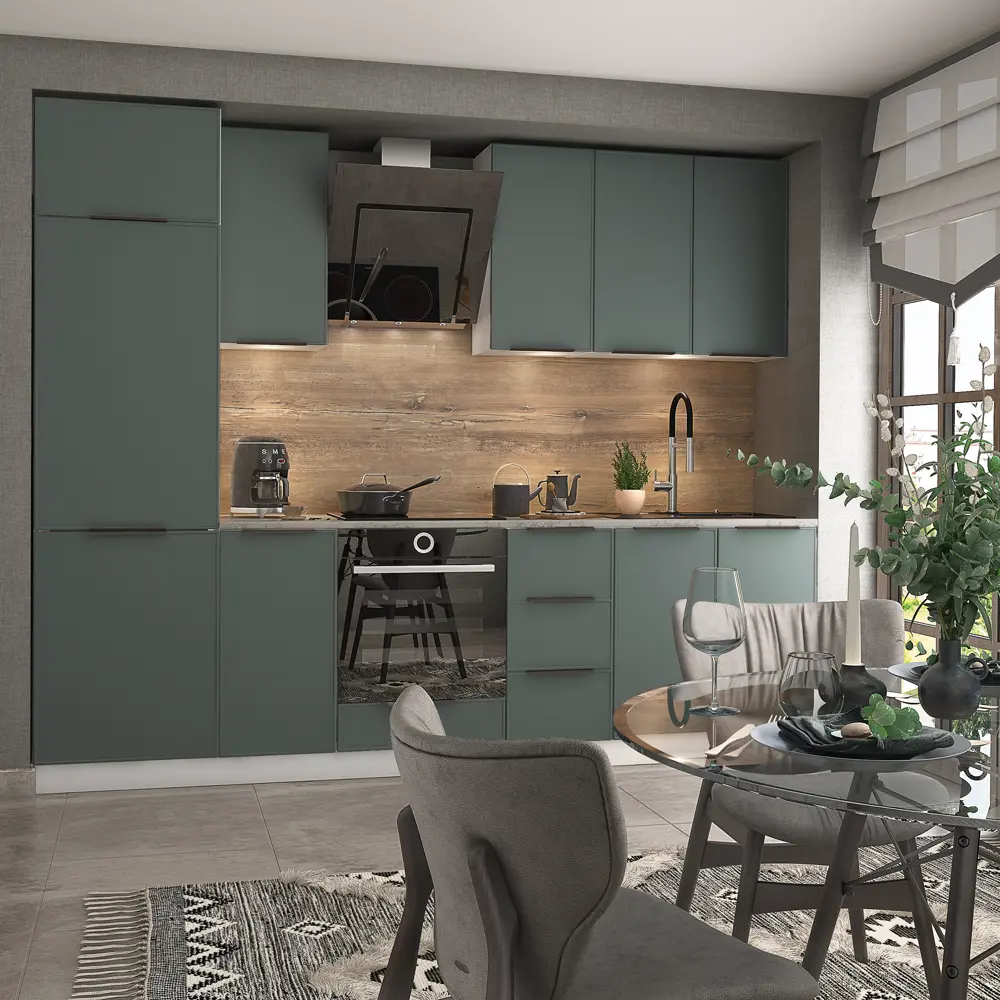 Фальшпанель DELINIA ID для кухни 58×76.8 см зелёный матовый МДФ 89349202 Инта STLM-1349006 - Вид №4