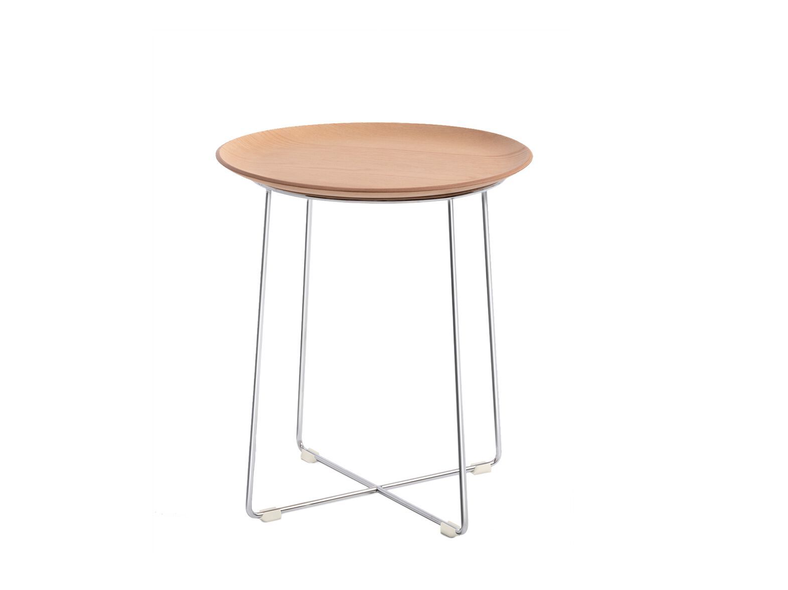 Круглый стальной и деревянный журнальный столик с подносом Kartell Smart Wood ARCH-00060806 - Вид №12